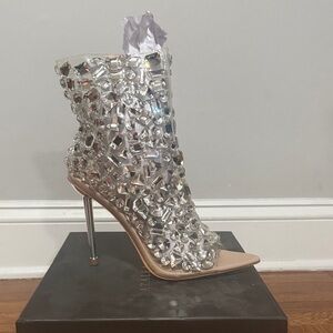 AKIRA Glam Crystal Rhinestone Ankle Booties